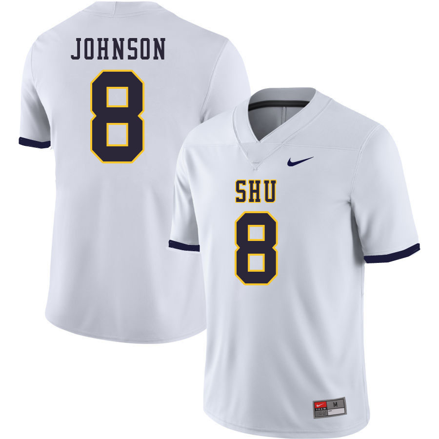 Men-Youth #8 Josh Johnson Siena Heights Saints 2023 College Football Jerseys Stitched Sale-White